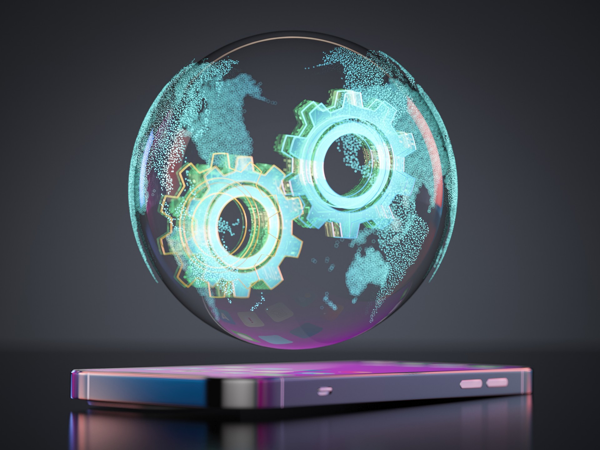 Smart Phone with Hologram Engine Gears